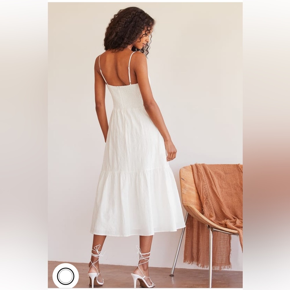 Simplicity and Sweetness White Midi Dress